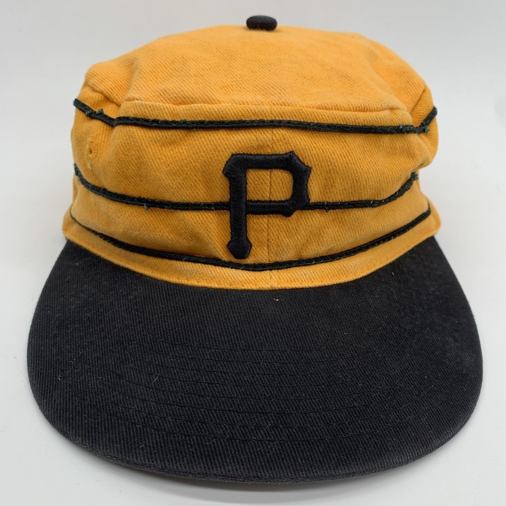 Vintage Pittsburgh Pirates Hat Cap Snap Back One Size Gold Black MLB BWM Global - Picture 4 of 9